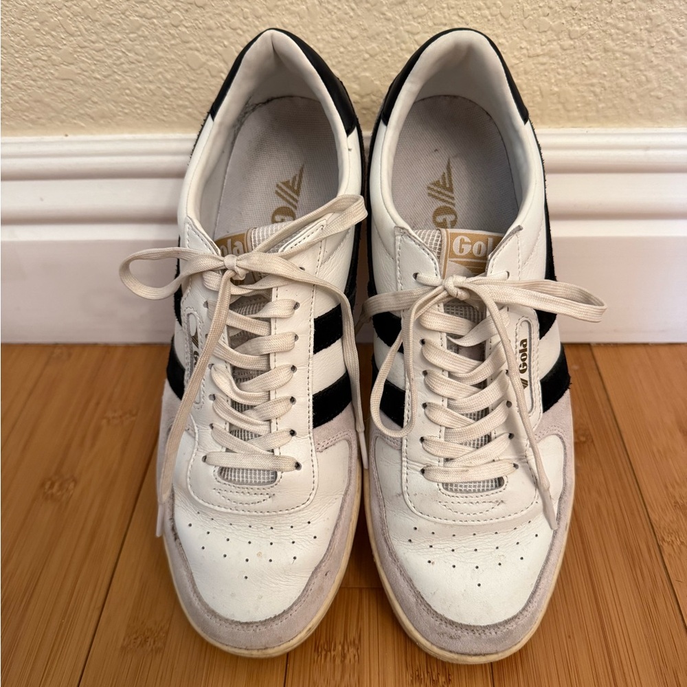Gola Men's White and Black Leather Sneakers
